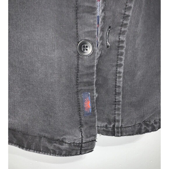 Faherty Jacket Mens XLarge Washed Black Canvas CPO Blanket Lined Shacket Jacket - Picture 10 of 13